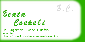 beata csepeli business card
